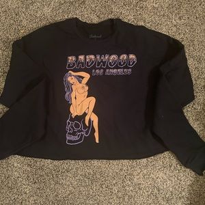 Badwood Cropped Crew Neck sweatshirt -Deathwish collection